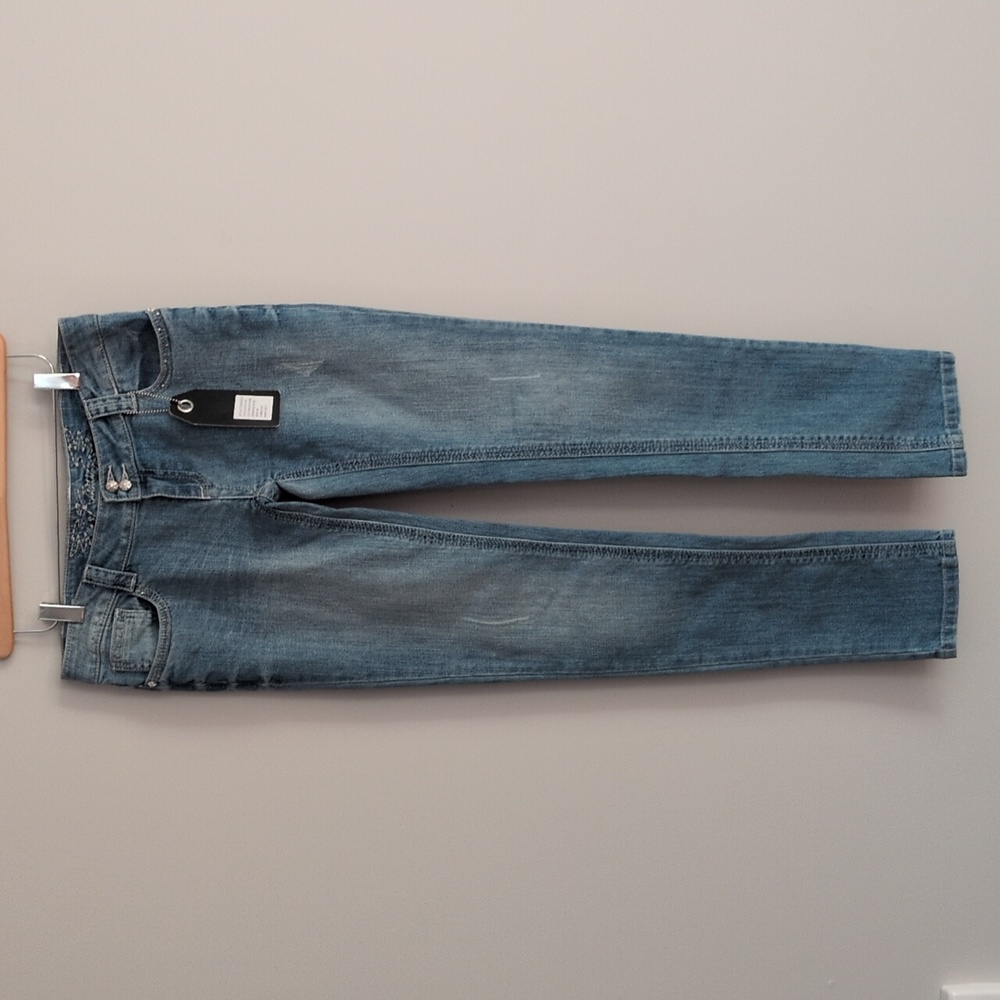 Karv Toronto Stretch Low Rise Studded Skinny Jeans Size 29 “Sky Girl” Blue